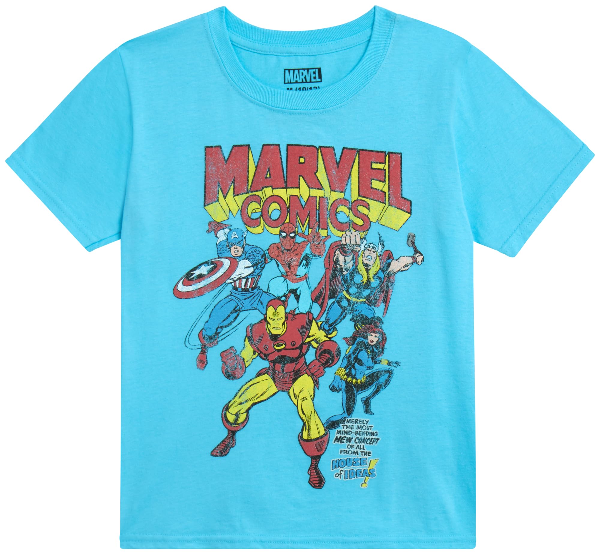 Marvel Avengers Spiderman Boys Shirts - Hulk Iron Man Captain America Thor Short Sleeve Graphic Tees for Toddler Boys & Kids